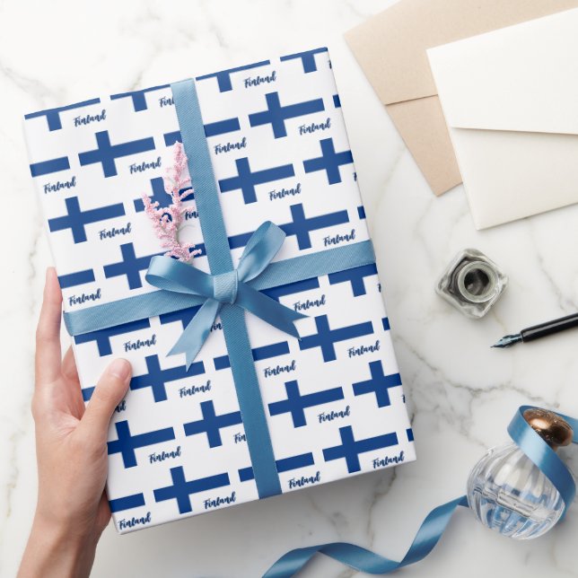 Finland Wrapping Paper, Finnish Flag gifts Wrapping Paper (Gifting)