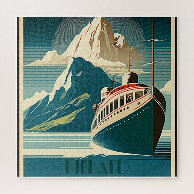 Finlande Vintage voyage Art Puzzle (Vertical)