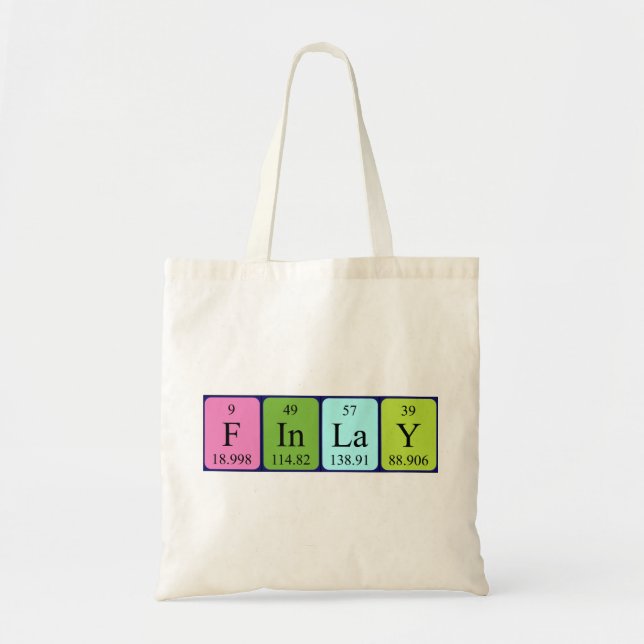 Finlay periodic table name tote bag (Front)