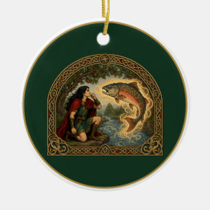 Finn and the Salmon of Knowledge Ceramic Ornament