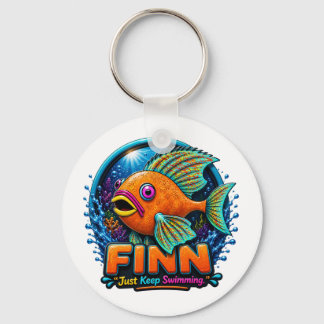Finn the Dolphin – “Ride the Waves of Wonder”  Keychain