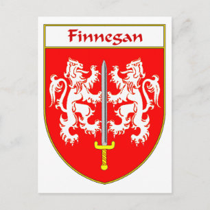 Finnegan Coat of Arms/Family Crest Postcard