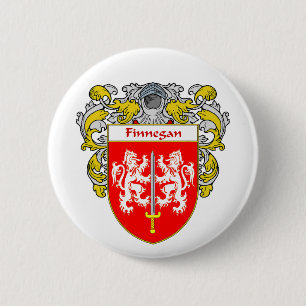 Finnegan Coat of Arms (Mantled) 2 Inch Round Button