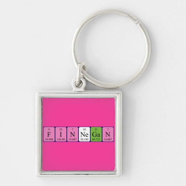 Finnegan periodic table name keyring (Front)