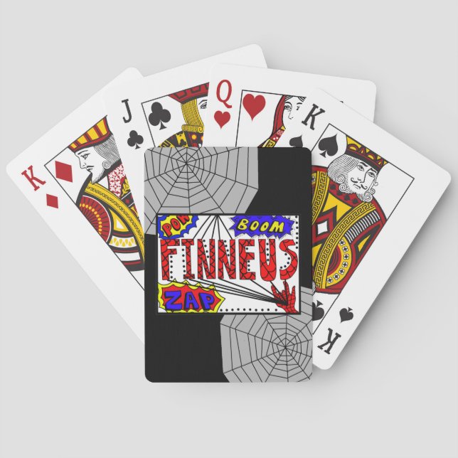 Finneus Spider Webs and Superpowers  Playing Cards (Back)