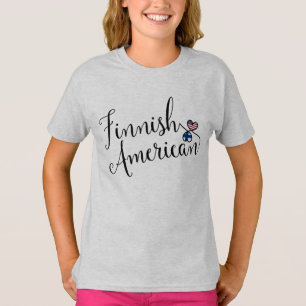 Finnish American Entwinted Hearts Tee Shirt