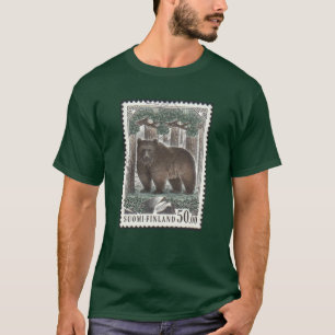 Finnish Bear Stamp Forest Green T-Shirt