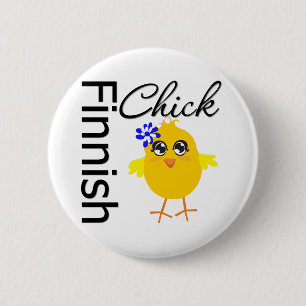 Finnish Chick 2 Inch Round Button