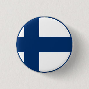 Finnish Flag 1 Inch Round Button