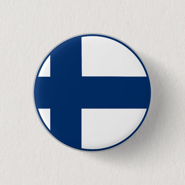 Finnish Flag 1 Inch Round Button (Front)