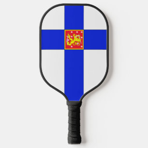 Finnish flag-coat of arms pickleball paddle