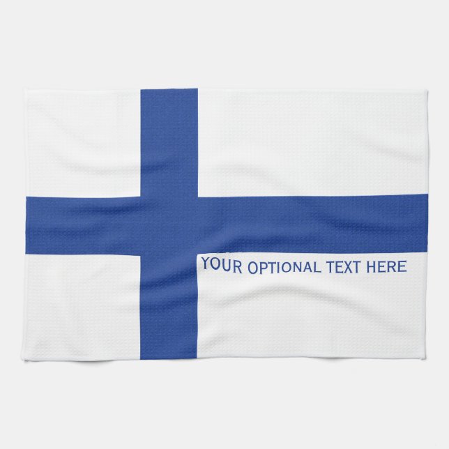 Finnish Flag custom hand towel (Horizontal)