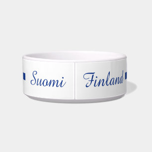 Finnish Flag custom pet bowls