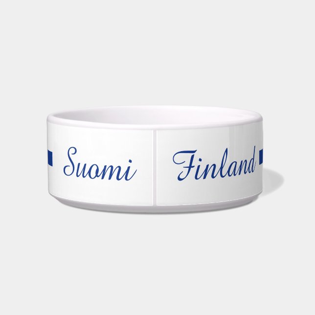 Finnish Flag custom pet bowls (Back)