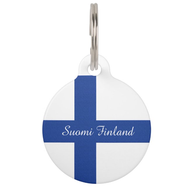 Finnish Flag custom pet tags (Front)