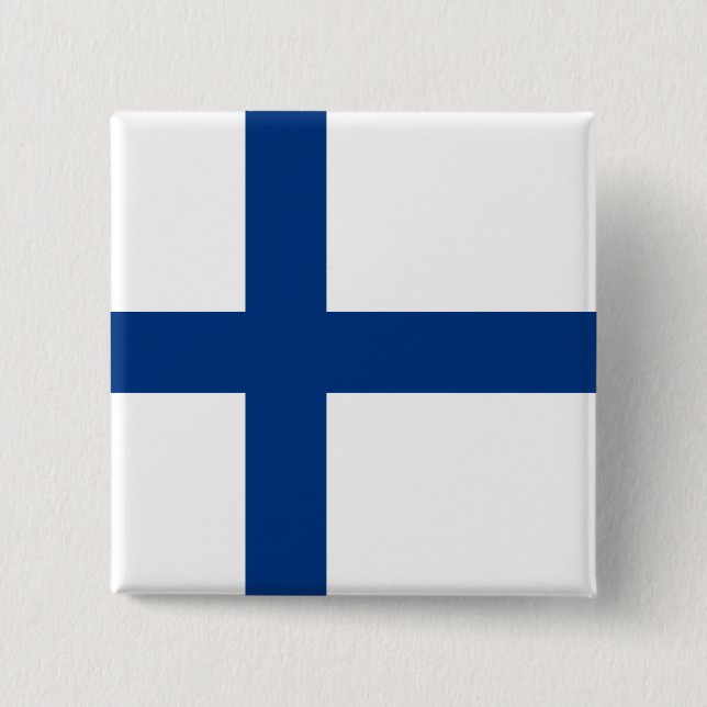 Finnish Flag (Finland) Button (Front)