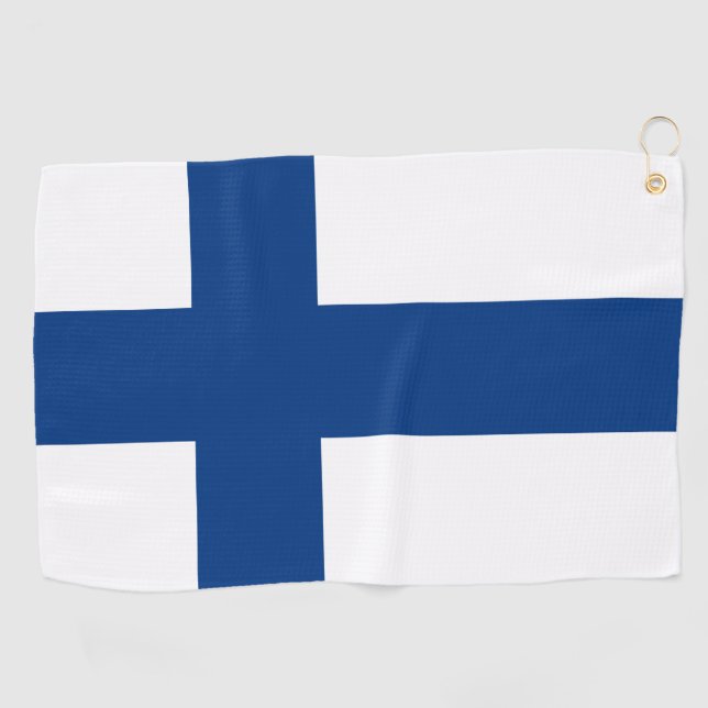 Finnish Flag & Finland golf /sports Golf Helsinki Golf Towel (Horizontal)