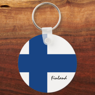 Finnish flag & Finland holiday, travel / sports Keychain
