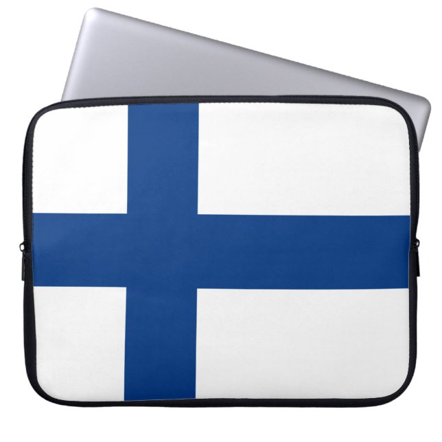 Finnish Flag (Finland) Laptop Sleeve (Front)
