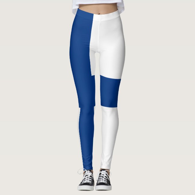 Finnish Flag (Finland) Leggings (Front)