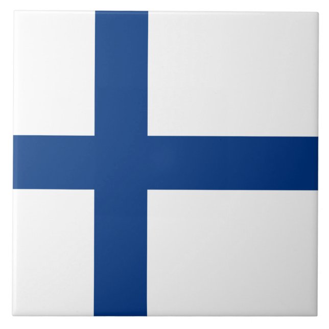 Finnish Flag (Finland) Tile (Front)