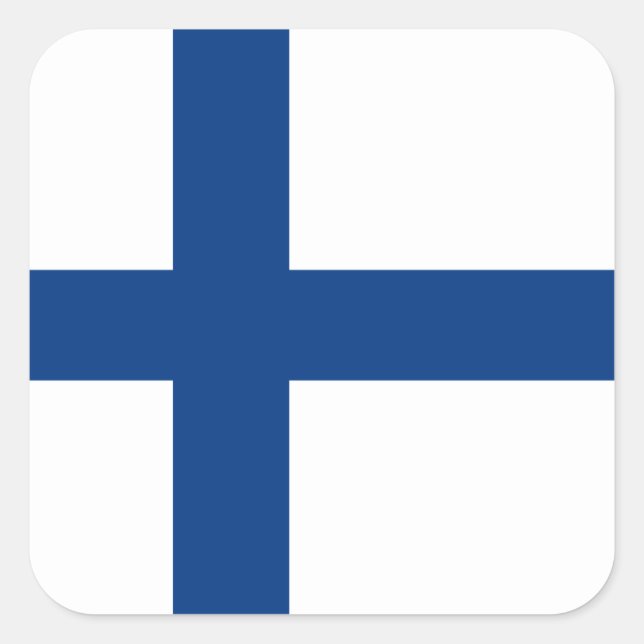 Finnish Flag, Flag of Finland Square Sticker (Front)