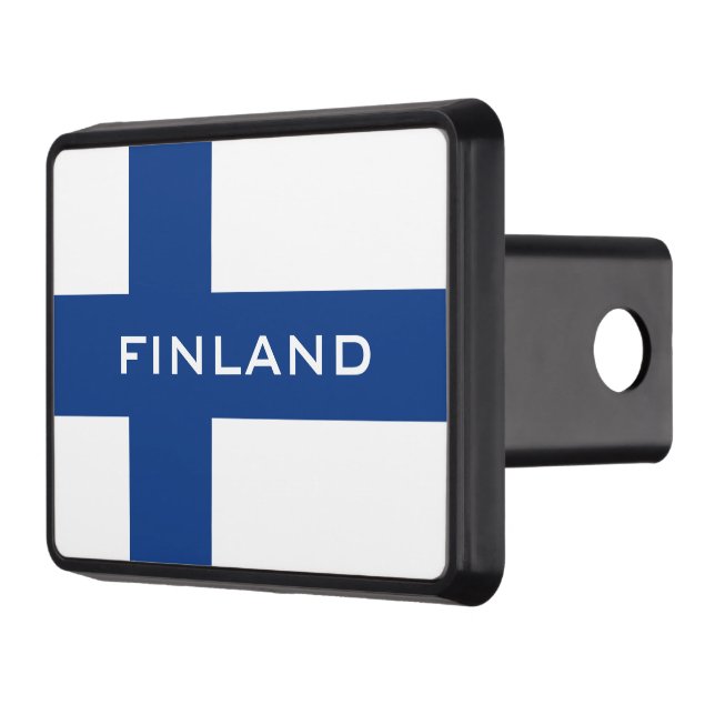 Finnish flag of Finland car trailer hitch cover (Left)