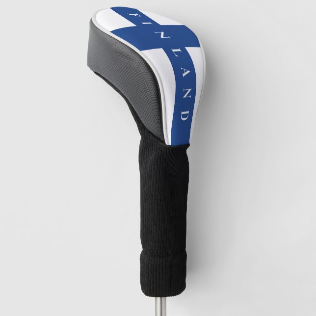 Finnish flag of Finland custom driver sock Golf Head Cover (Angled)