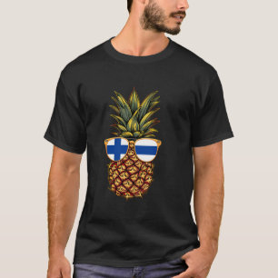 Finnish Flag Pineapple Sunglasses Finnish Roots Fi T-Shirt