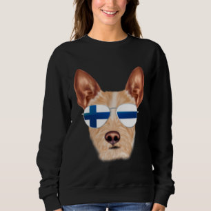 Finnish Flag Portuguese Podengo Pequeno Dog Finlan Sweatshirt