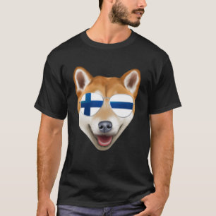Finnish Flag Shiba Inu Dog Finland Pocket T-Shirt