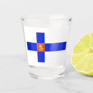 Finnish flag shot glass