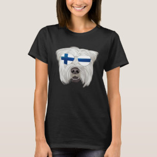 Finnish Flag Soft Coated Wheaten Terrier Dog Finla T-Shirt