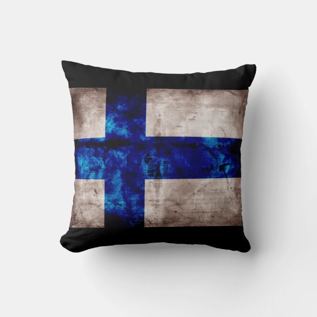 Finnish Flag Throw Pillow (Front)