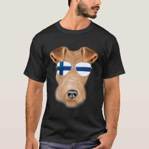 Finnish Flag Wire Fox Terrier Dog Finland Pocket T-Shirt