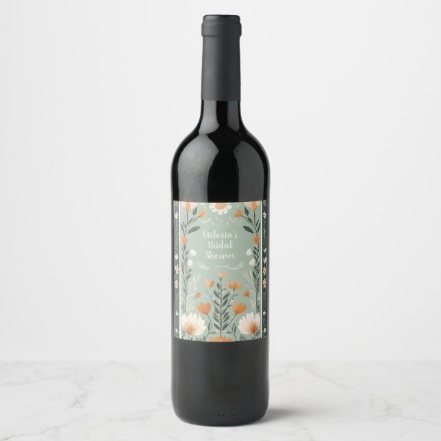 Finnish Floral Wine Label (Front)