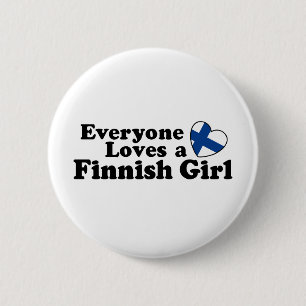 Finnish Girl 2 Inch Round Button