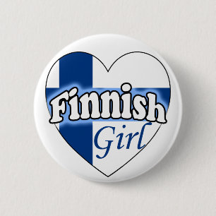 Finnish Girl 2 Inch Round Button