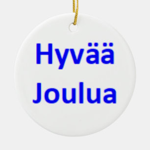 finnish hyvaa joulua ceramic ornament
