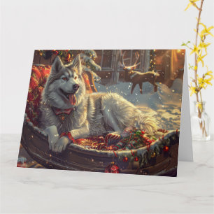 Finnish Laphund Dog Christmas Festive Card