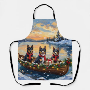 Finnish Lapphund Christmas Boat Holiday Apron