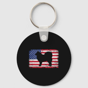 Finnish Lapphund Dog 4th Of July Patriotic America Keychain