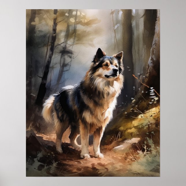 Finnish Lapphund Dog Art Print Poster (Front)
