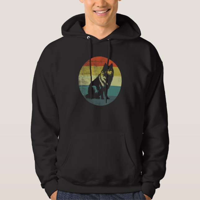 Finnish Lapphund Dog Retro Vintage Design Hoodie (Front)