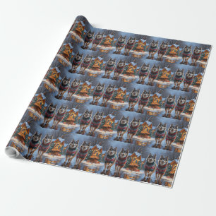 Finnish Lapphund Dogs Christmas Snow Holiday Wrapping Paper