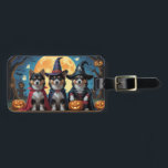Finnish Lapphund Dogs Pumpkin Halloween Funny Luggage Tag<br><div class="desc">A playful Halloween scene featuring a mischievous little pup peeking out of a carved pumpkin,  surrounded by spooky-fun fall vibes. With cheeky charm and autumn colours,  it’s the perfect touch of humour for the season.</div>