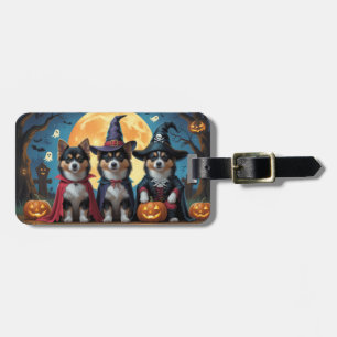 Finnish Lapphund Dogs Pumpkin Halloween Funny Luggage Tag