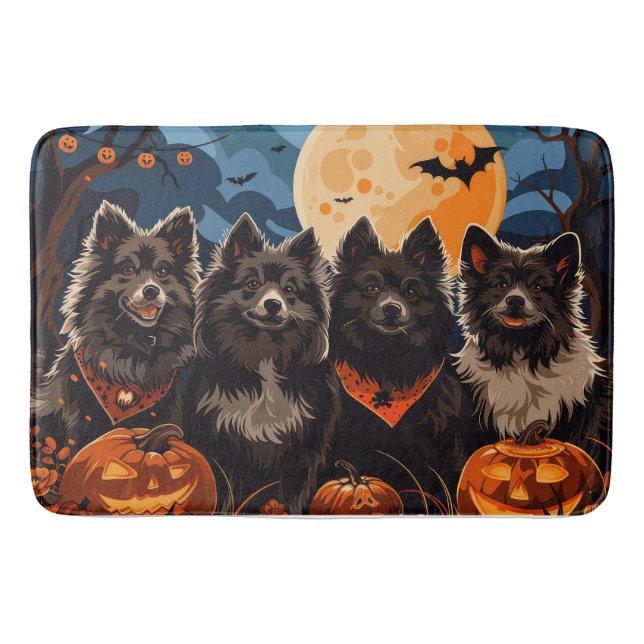 Finnish Lapphund Halloween Spooky Bath Mat (Front)