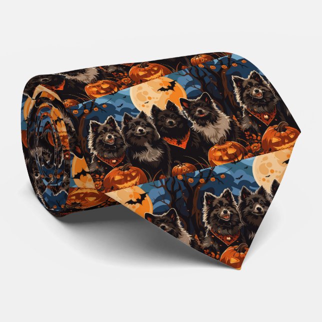 Finnish Lapphund Halloween Spooky Tie (Rolled)