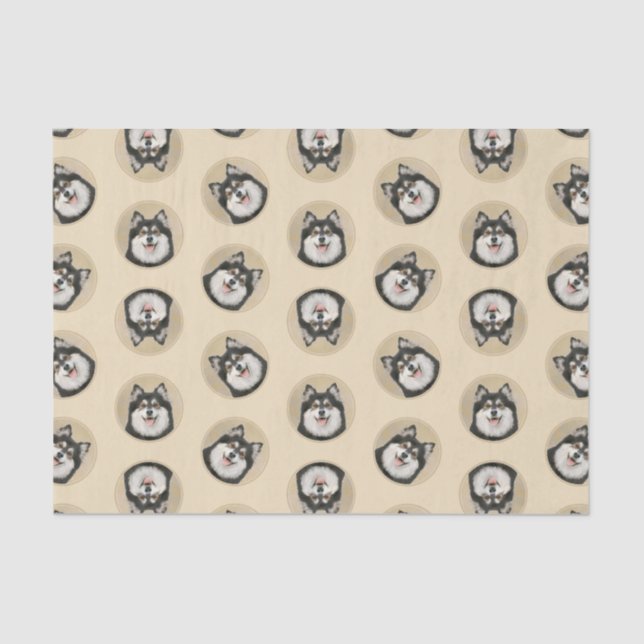 Finnish Lapphund Painting Black and Tan Dog Art Tissue Paper (Front)